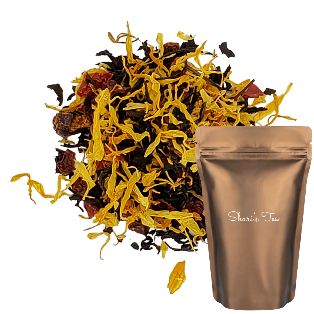 Blood Orange Black Tea with stand pouch of Shari's Tea