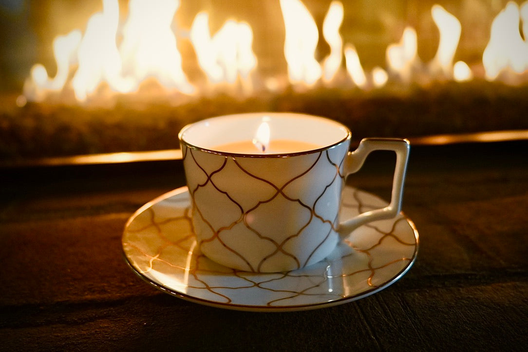 Tea Cup Candle + Saucer