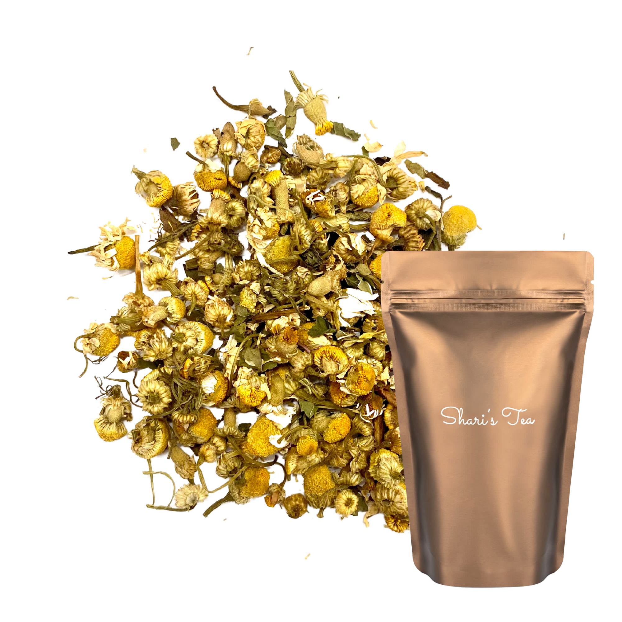 The BeneThe Benefits Chamomile Egyptian Herbal Tea of  Tea with stand pouch of Shari's Tea