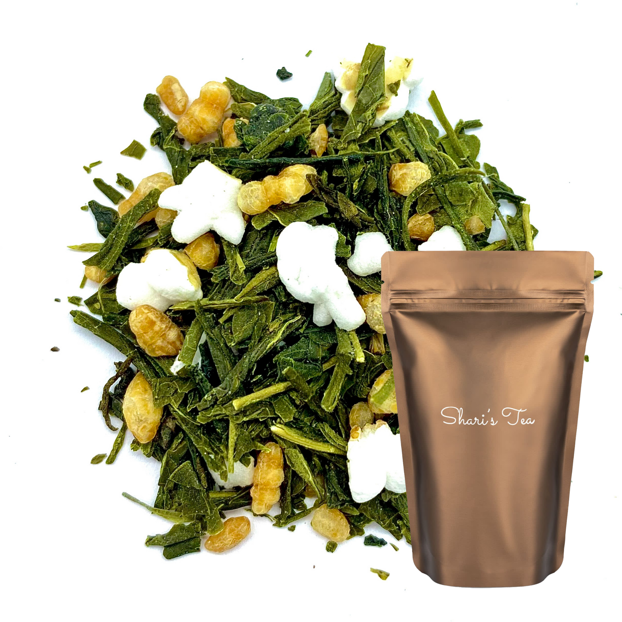 The Benefits of Japanese Genmaicha Yamasaki with Stand Pouch of Shari's Tea